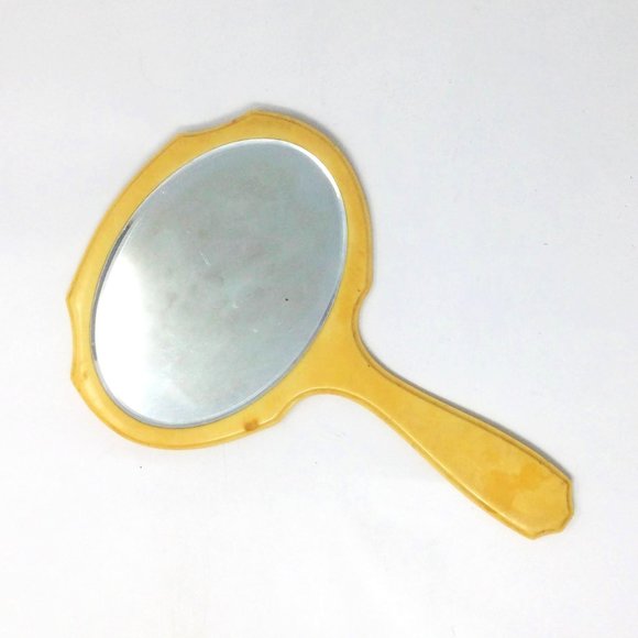 Vintage Other - Vintage Bakelite Yellow Hand Mirror